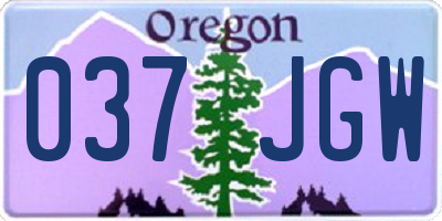 OR license plate 037JGW