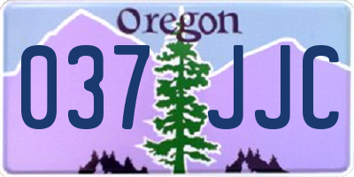 OR license plate 037JJC