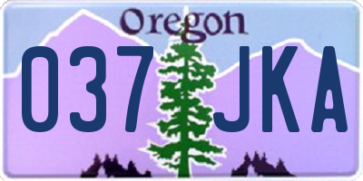 OR license plate 037JKA