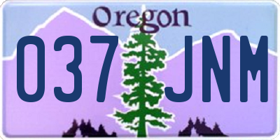 OR license plate 037JNM