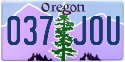 OR license plate 037JOU
