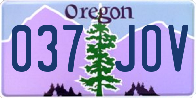 OR license plate 037JOV