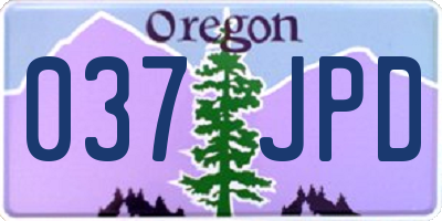 OR license plate 037JPD