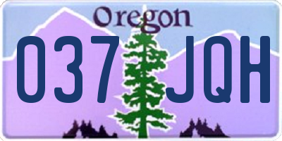 OR license plate 037JQH