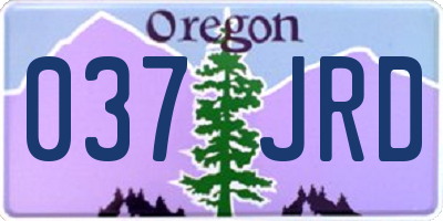 OR license plate 037JRD
