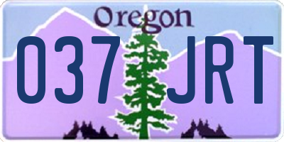 OR license plate 037JRT