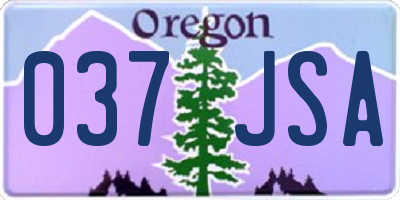 OR license plate 037JSA