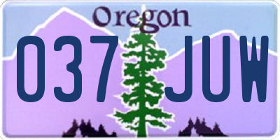 OR license plate 037JUW