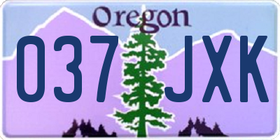 OR license plate 037JXK