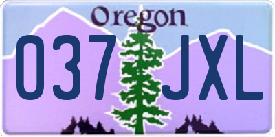 OR license plate 037JXL