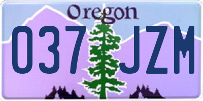 OR license plate 037JZM