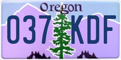 OR license plate 037KDF