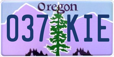OR license plate 037KIE