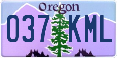 OR license plate 037KML