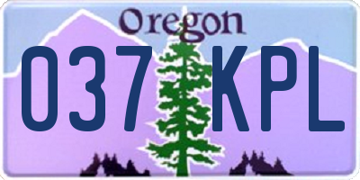 OR license plate 037KPL