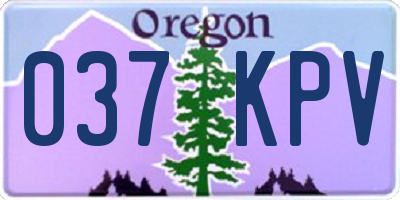 OR license plate 037KPV