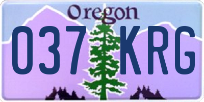 OR license plate 037KRG