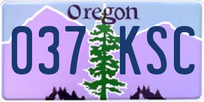 OR license plate 037KSC