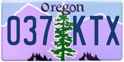 OR license plate 037KTX