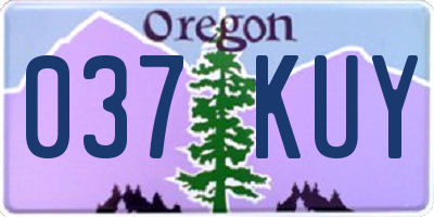 OR license plate 037KUY