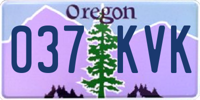 OR license plate 037KVK