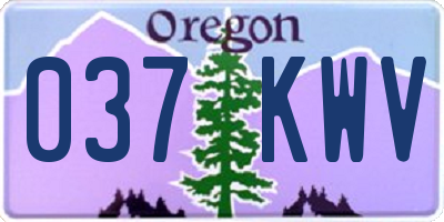 OR license plate 037KWV