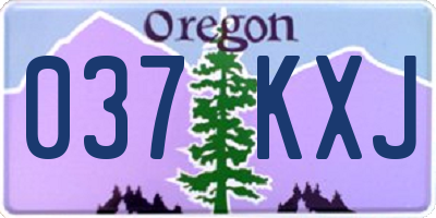 OR license plate 037KXJ