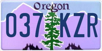 OR license plate 037KZR