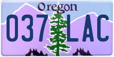 OR license plate 037LAC