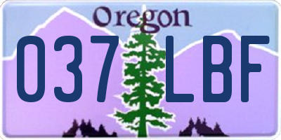 OR license plate 037LBF