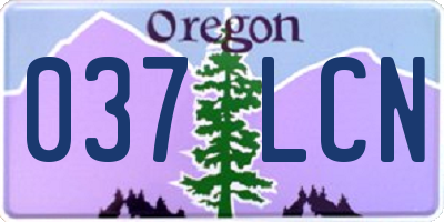 OR license plate 037LCN
