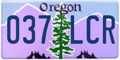 OR license plate 037LCR