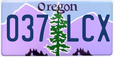 OR license plate 037LCX