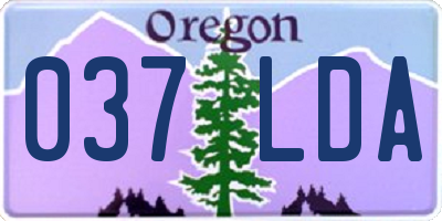 OR license plate 037LDA
