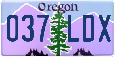 OR license plate 037LDX