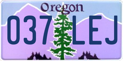 OR license plate 037LEJ