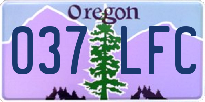 OR license plate 037LFC