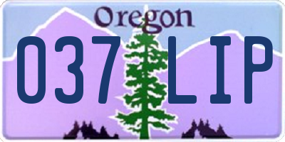 OR license plate 037LIP