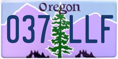 OR license plate 037LLF