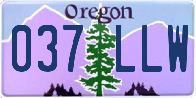 OR license plate 037LLW
