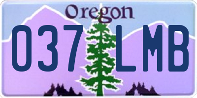 OR license plate 037LMB