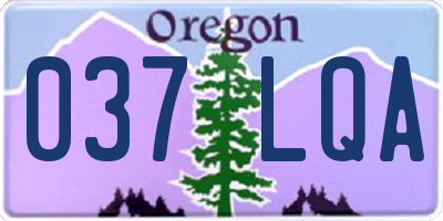 OR license plate 037LQA