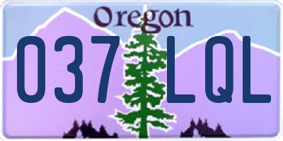 OR license plate 037LQL