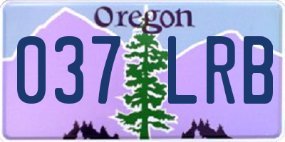 OR license plate 037LRB