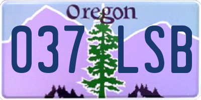 OR license plate 037LSB