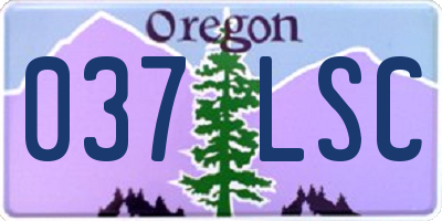 OR license plate 037LSC