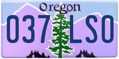 OR license plate 037LSO