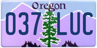 OR license plate 037LUC