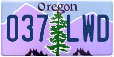OR license plate 037LWD