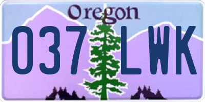 OR license plate 037LWK